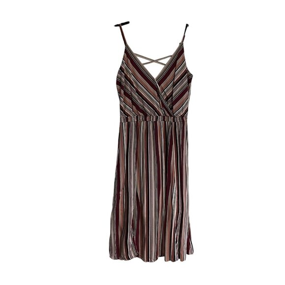 Maurices Women XS Stripe Sleeveless Strappy V-Neck Mid-Length Sundress - Picture 2 of 12